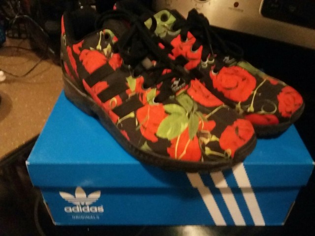 adidas zx flux red roses