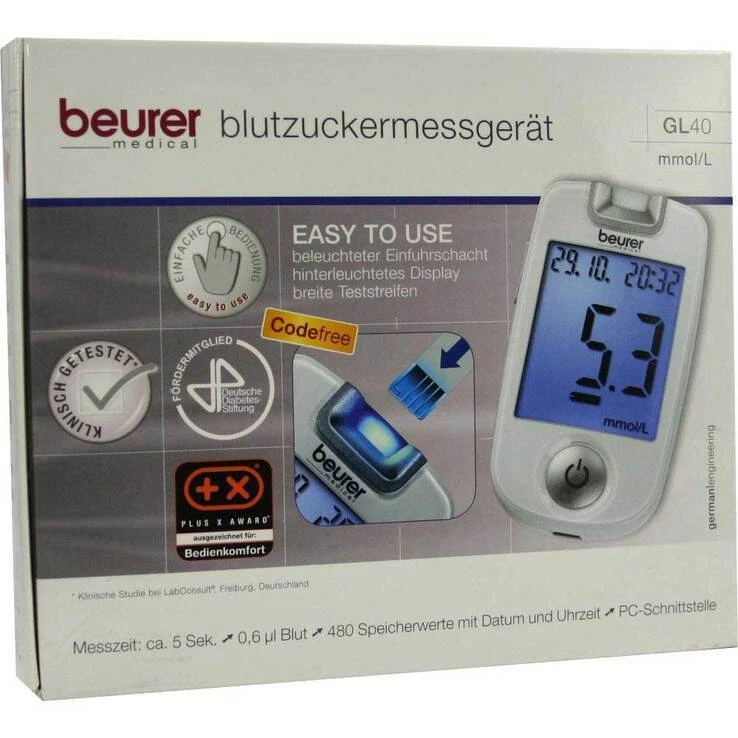 Beurer GL40 mmol / l Blutzuckermessgerät codefree · 1 St · PZN 07270263