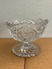 Vintage Pressed Glass Candy Dish - 4" High