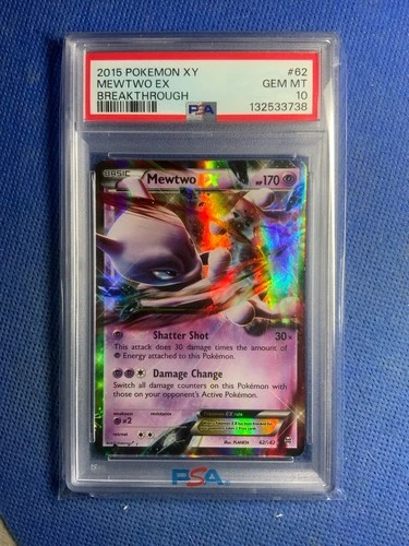 2015 Pokemon XY #62 Mewtwo EX Breakthrough PSA 10