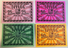 05-14  Oppurg, 25 + 2x 50 + 75 Pfennig, 01.08.1921, Erh.: UNC - XF