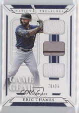 2019 Panini National Treasures Game Gear Materials Trios 76/99 Eric Thames 0a3