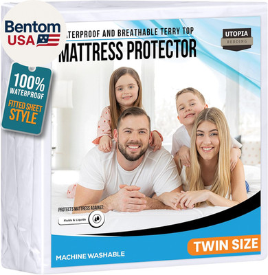 Waterproof Mattress Protector Twin Size, Premium 200 GSM Terry Mattress Cover, S