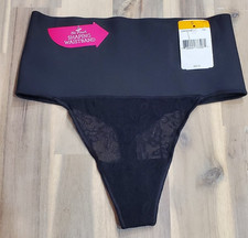 Women S Maidenform DM0049 Tame Your Tummy Lace Thong Black Size Small