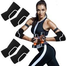 Kathfly 2 Pair Breathable Elbow Support Sponge Elbow Pads Protective Sleeve V...