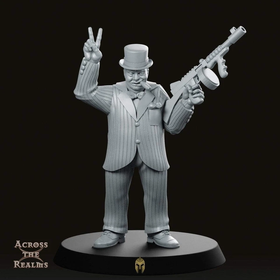 ACROSS THE REALMS Churchill V for Victory Miniature
