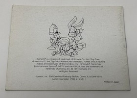 NES Nintendo - Tiny Toon Adventures w/ Manual & Dust Cover - Tested Konami 1991