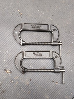 Vintage Jorgensen No 106 C Clamp 6  Made in the USA. Set Of 2.