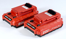 PORTER CABLE PCC680L 20V MAX 1.5-Amp Li-Ion Tool Battery 2-pk  Tested