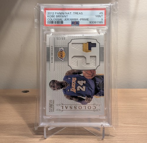 2012 National Treasures Kobe Bryant Colossal Jersey Number Prime #08/25 PSA 9