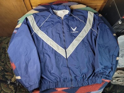 US Air Force Jacket Mens XL Long Skilcraft JWOD Reflective Full Zip Nylon Hooded