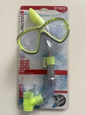 Dolfino Mask and Snorkel Youth +7 Swim Combo, Yellow /Clear Latex Free