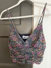 Urban Outfitters Floral Mesh crop top Medium