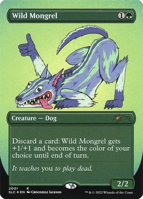 Wild Mongrel (Borderless, Full Art) [Secret Lair Countdown] #2001 NM MTG