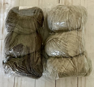 Katia Concept Wool Silk Nylon Yarn 3 Skeins Sand Virgin Wool 3 Taupe Merino Wool