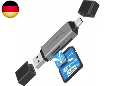 SABRENT SD, Micro SD Kartenleser, USB typ C 3.2 gen 1 Kartenleser, 5Gbps High