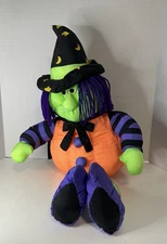 Stuffins Vintage Halloween Witch With Moon & Stars On Her Hat Plush - 1993