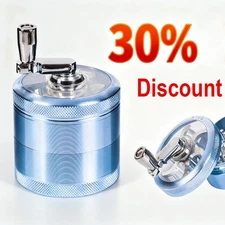 4 Layer Transparent Top Cover Hand Crank Grinder Herb&Spice Tobacco Grinder