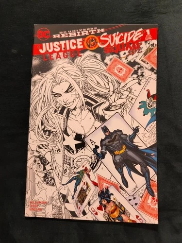 JUSTICE LEAGUE VS SUICIDE SQUAD #1 JONBOY EXCLUSIVE BATMAN HARLEY QUINN