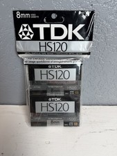 2 New TDK 8mm High Standard HS120 Camcorder Video Cassette Tapes Vintage Sealed