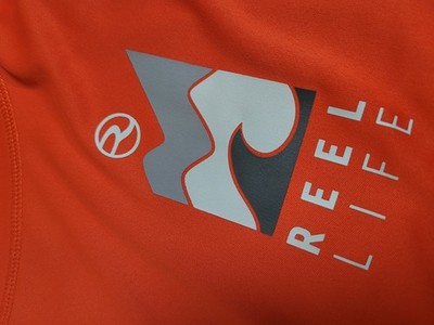 Reel Life Mens Orange 2XL Fishing Shirt Polyester Fish Sunset Design