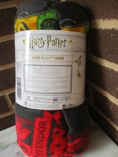 Harry Potter Hogwarts Wizard House Crests Soft Super Plush Throw Blanket 46"x60"