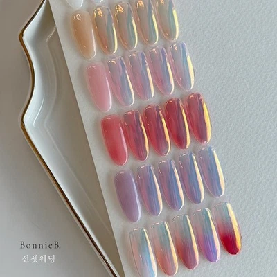 Bonnie B Sunset Wedding Chrome Nail Powder Aurora Pink Coral Glow K-Beauty - Photo 1/4