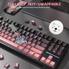 ATTACK SHARK X87 Wireless Tri-Mode Mechanical Gaming Keyboard Hot Swappable RGB 12