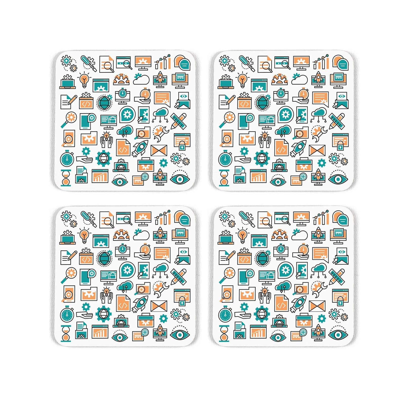 Novelty Web Developer Cork Coaster Set - Gifts for Jobs/Trades - Set of 4