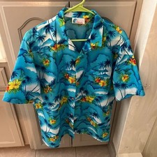 Beautiful Vintage Islander Hibiscus Hawaiian Shirt Size Large Made In Hawaii