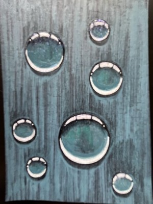Original ACEO Art Card Painting Water Drops