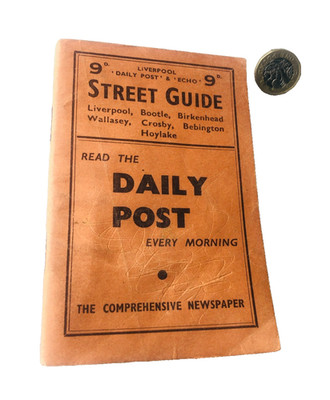 Liverpool Daily Post Straßenführer Eisenbahn Zug Ephemera Papiere Vintage ra