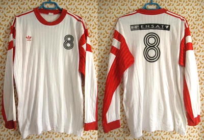 Maillot ADIDAS INP Toulouse Insat Blanc rouge Porté #8 vintage 80'S Football - L - Photo 1/4