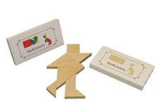 Wooden Toy Tangram Natural Dimensions 15.6x7.8x1cm NEW Puzzle Toy