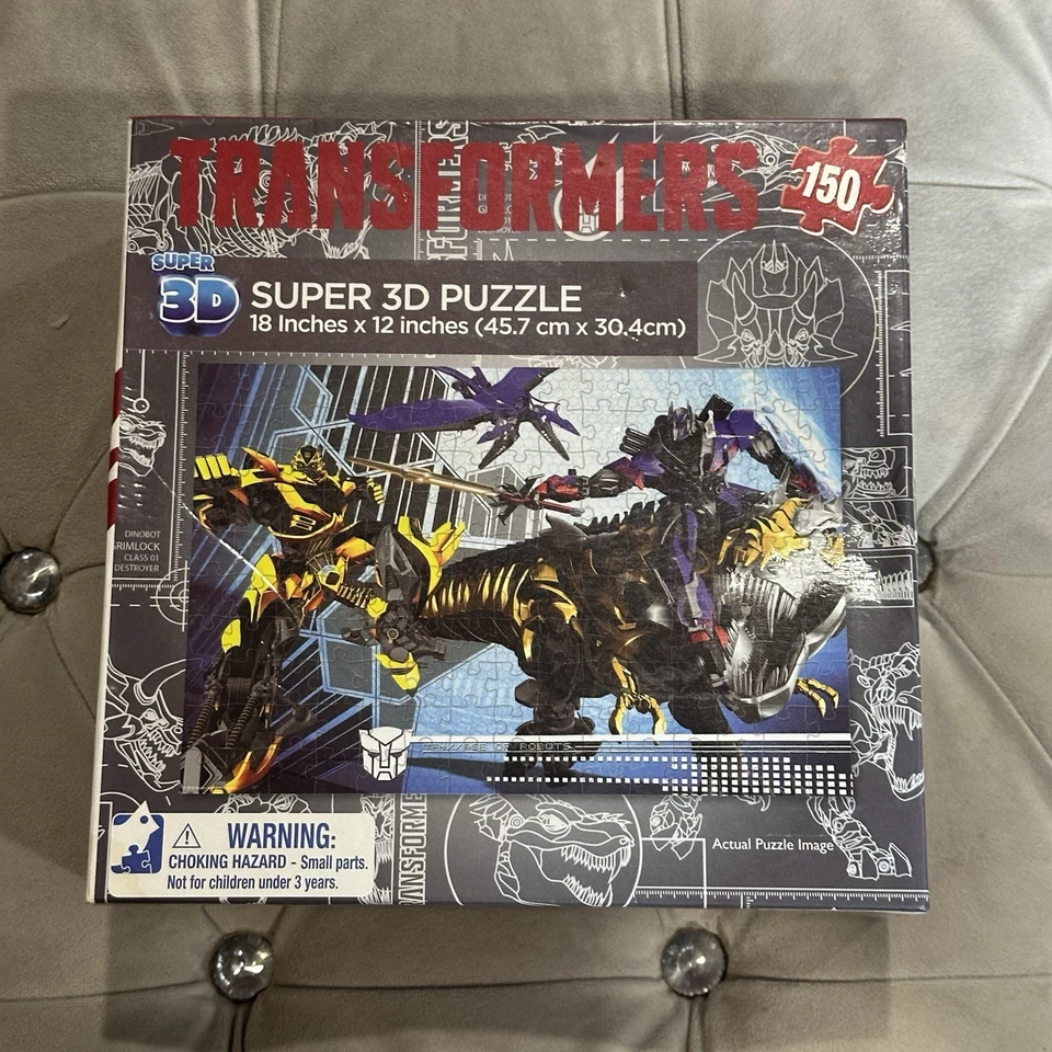 TRANSFORMERS Super 3D 150 Piece Jigsaw Puzzle 18" X 12"  Dinobot Grimlock New - Image 3 of 4