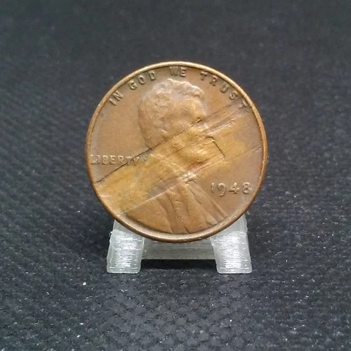 1948 Lincoln cent Lamination error (obv)