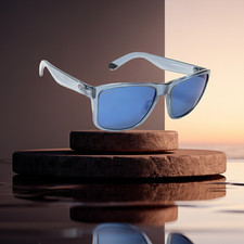 Costa Del Mar LOS ALIJOS translucent deep blue frame Blue 580P plastic lens NEW