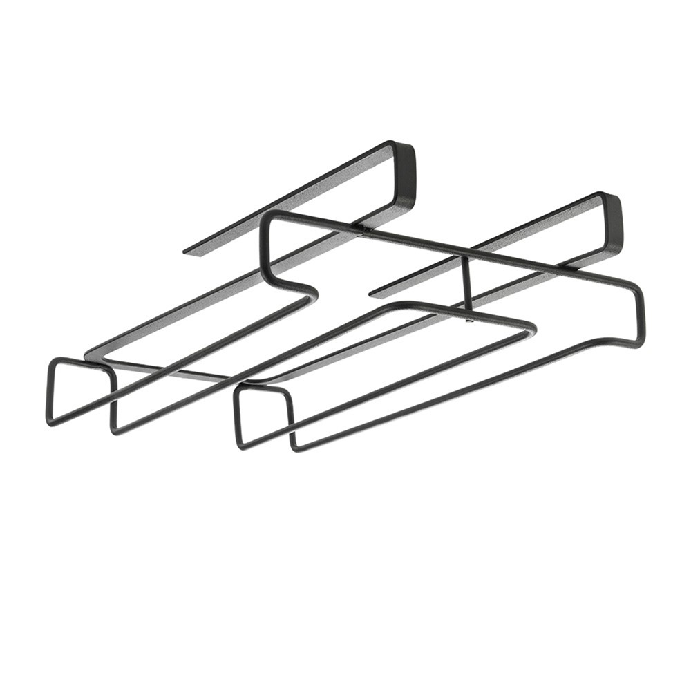 Porte verres suspendu 8 pièces métal 28x21 cm, range-verre à pied sous meuble