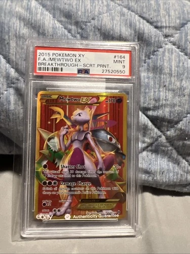 2015 POKEMON XY BREAKTHROUGH SECRET #164 FULL ART/MEWTWO EX PSA 9