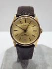 Vintage Timex 30mm Gold Tone Watch – Gold Sunburst Dial – New Stuller Leather...