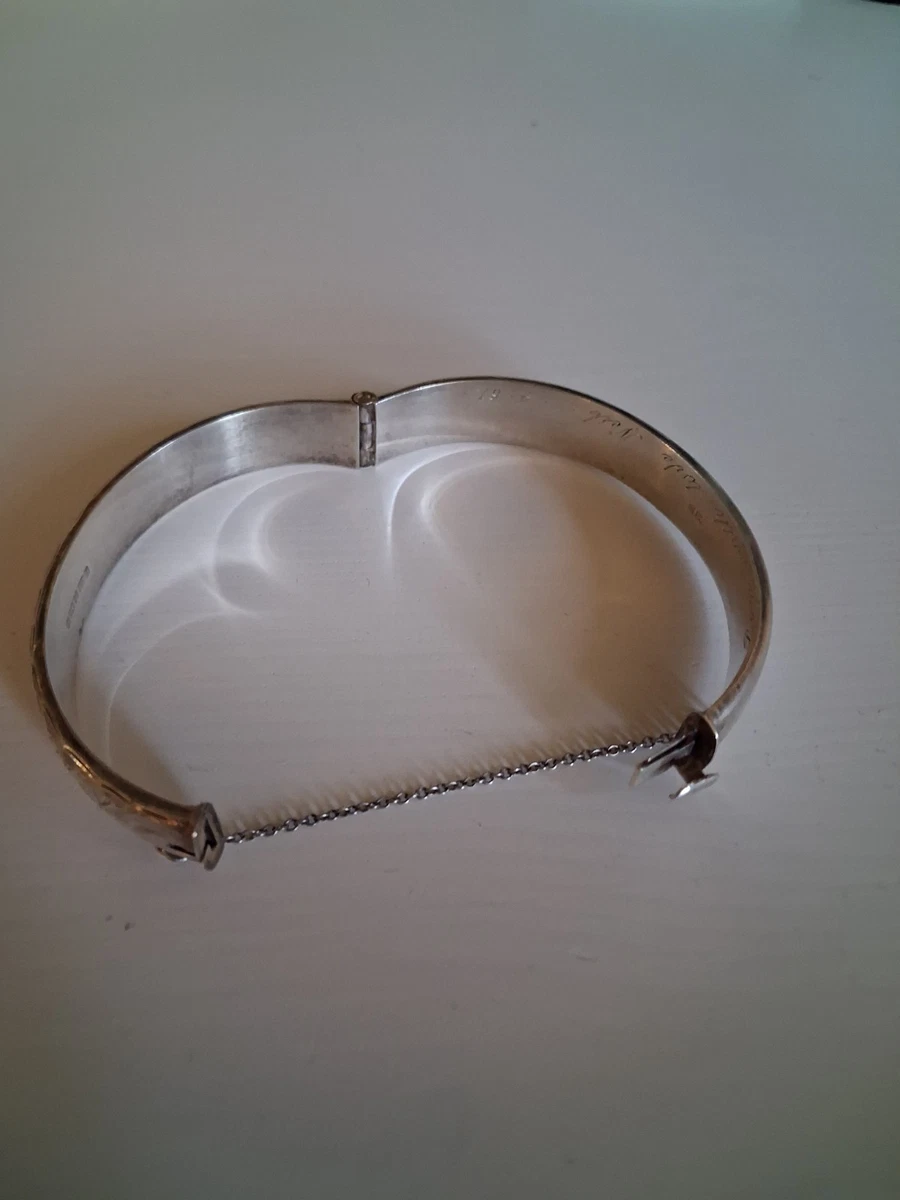 Vintage Armreif massiv Sterlingsilber mit Scharnier
