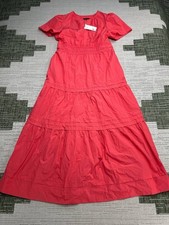 Quince Dress Womens Medium Pink Cotton Blouson Midi New