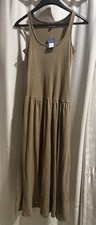 Brown Ribbed Sleeveless Tiered Maxi Dress Size SC12