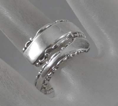 Vintage Alvin Sterling Silver Avila Pattern Spoon Wrap Ring Size 7.5 F1901