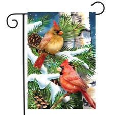 Briarwood Lane Snowy Cardinals Garden Flag