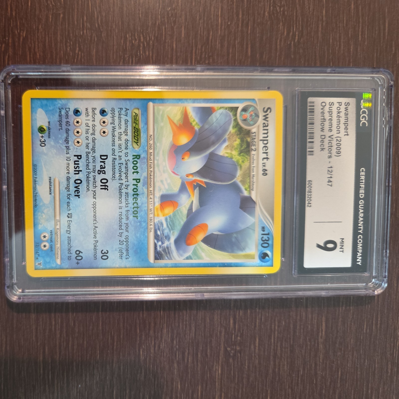 Pokemon Card Swampert LV.60 Supreme Victors 12/147 CGC 9 Non-Holo Rare TCG