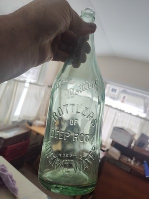 Whites Bottling Works Deep Rock Mineral Water Cairo N.Y. Aqua Green  Embossed  