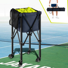 Tennis Ball Hopper Cart with Wheels, Portable Tennis Ball Basket Holds 150 Balls