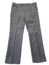 Wrangler Western Rancher Pants 34x32 Vintage Polyester USA Made Gray Mens Slacks