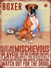 Boxer Dog small steel sign 200mm x 150mm